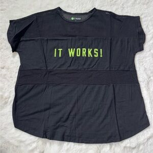 Women's Black Short Sleeve Graphic Tee - Neon Green Logo